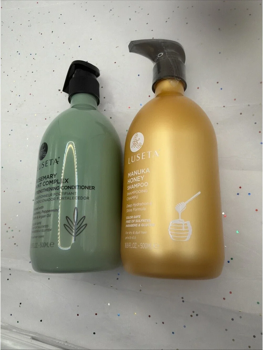 Rosemary Mint Conditioner + Manuka Honey Shampoo Bundle 16.9oz Hair Care Set